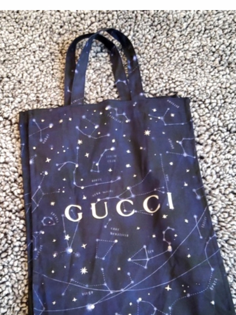 Gucci Navy Constellation Tote with White Logo
